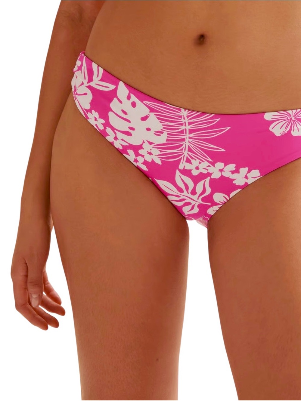 Roxy Beach Classics Hipster Pink Floral Bikini Bottom Size Medium
